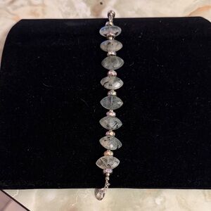 Elegant Silver and Gray Beaded Bracelet